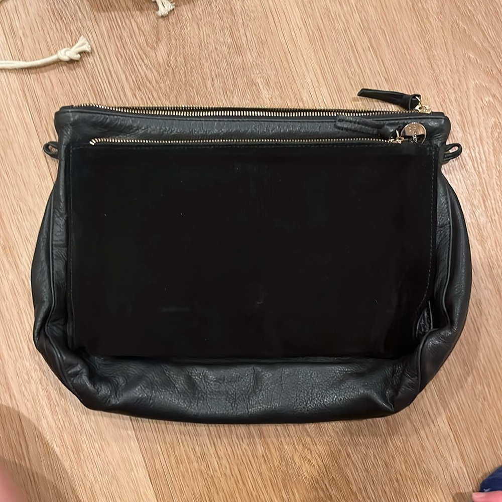 Clare V Black Leather Shoulder Bag